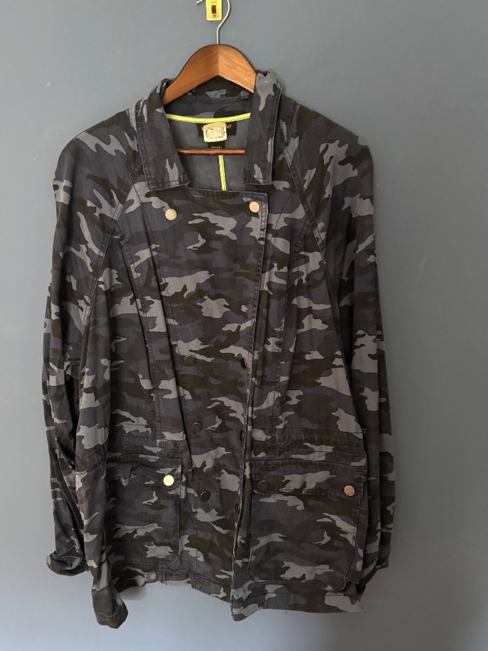 Lane Bryant Blue Camouflage Long Sleeve Jacket Size 22/24